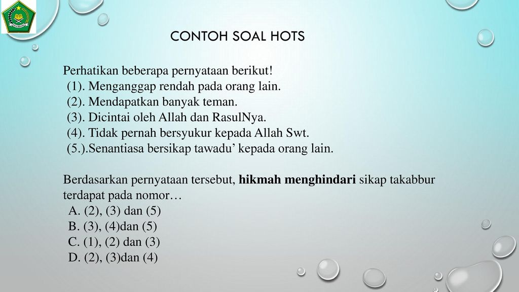 Contoh Soal Hots Ipa Kelas Sd Berbagai Contoh